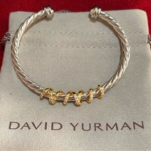 David Yurman Silver and Gold Cable Bracelet